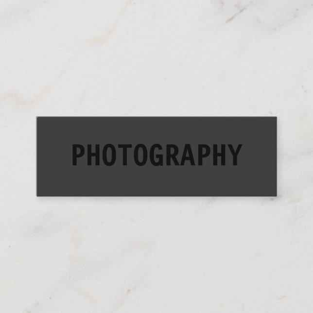 Clean Simple Black Out Fotograf Business Card Mini Visitenkarte (Vorderseite)