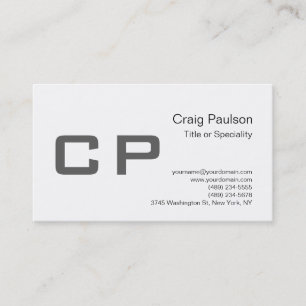Clean Simple Gray Monogram Business Card Visitenkarte