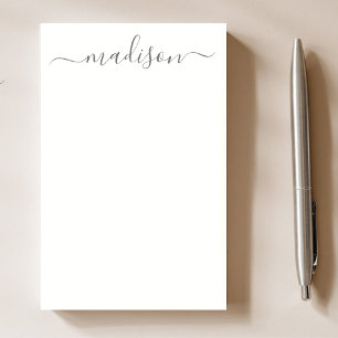 Clean Simple Gray Typografy Name Script Post-it Klebezettel