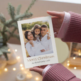 Clean Simple Two Foto Christmas Card Feiertagskarte