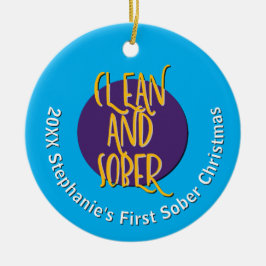 Clean & Sober Recovery Personalize Christmas 20XX Ornament Aus Glas