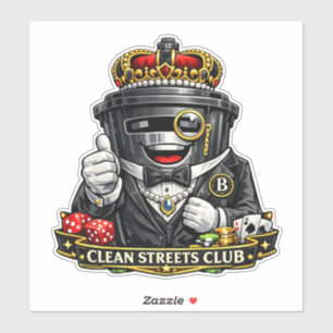 Clean Streets Club - Wheelie Bin Aufkleber
