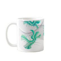 clean teal geometric shape with swirly background