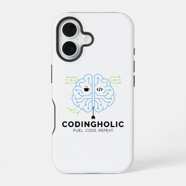 Clean Tech Brain für Programmierer und Entwickler iPhone 16 Hülle (Rückseite)