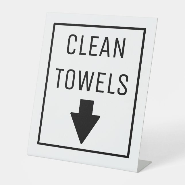 CLEAN TOWELS SOCKELSCHILD (Vorderseite)