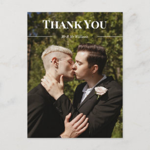 Clean Typografy Danke & Names Foto Postkarte