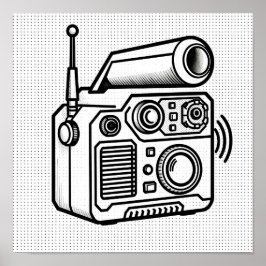 Clean Vector Pop Art Sketch for Coloring Page Poster