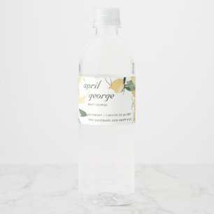 CLEAN YELLOW GREEN FLORALEN WASSERBABY SHOWER WASSERFLASCHENETIKETT