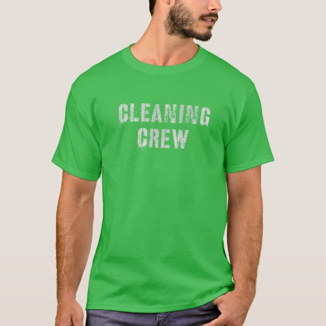 Cleaner Funny CLEANING CREW Clean Up Team Custodia T-Shirt (Vorderseite)