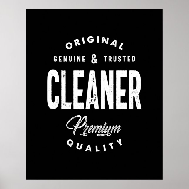 Cleaner Job Title T-Shirt Geschenke Mens Frauen Poster (Vorne)