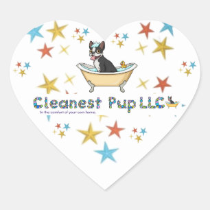 Cleanest Pup LLC Herz-Aufkleber