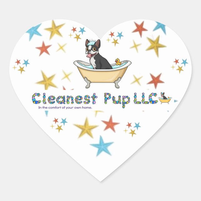 Cleanest Pup LLC Herz-Aufkleber (Vorderseite)