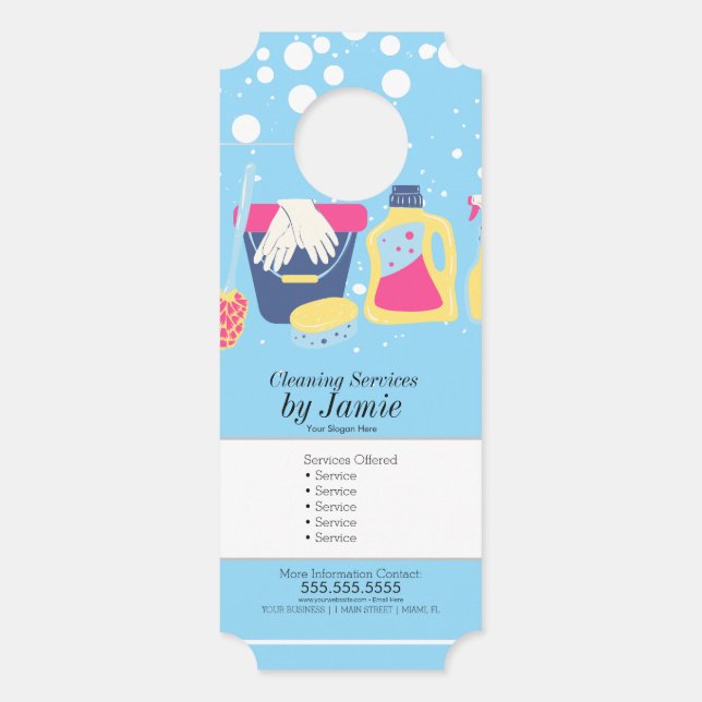 Cleaning Service Blue Business  Türanhänger (Vorderseite)