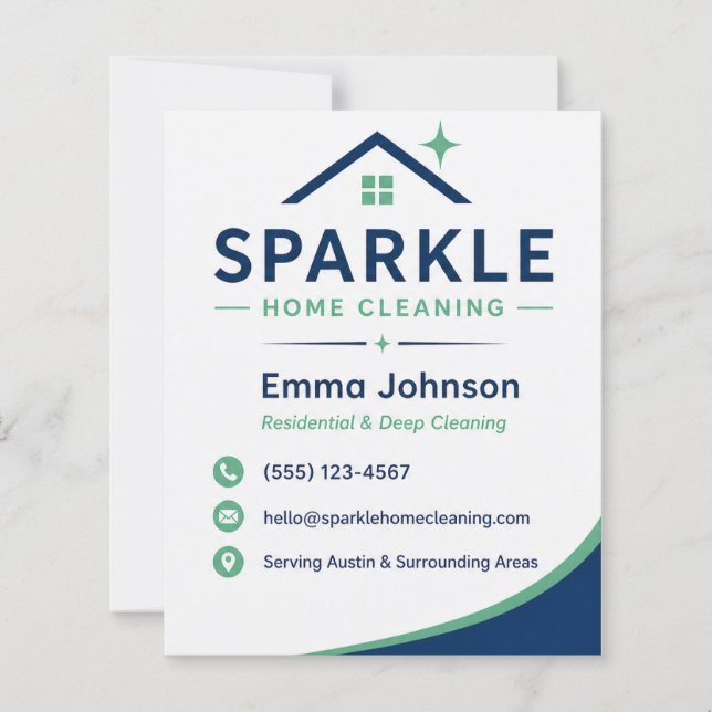 Cleaning Service Business Card (Vorderseite)