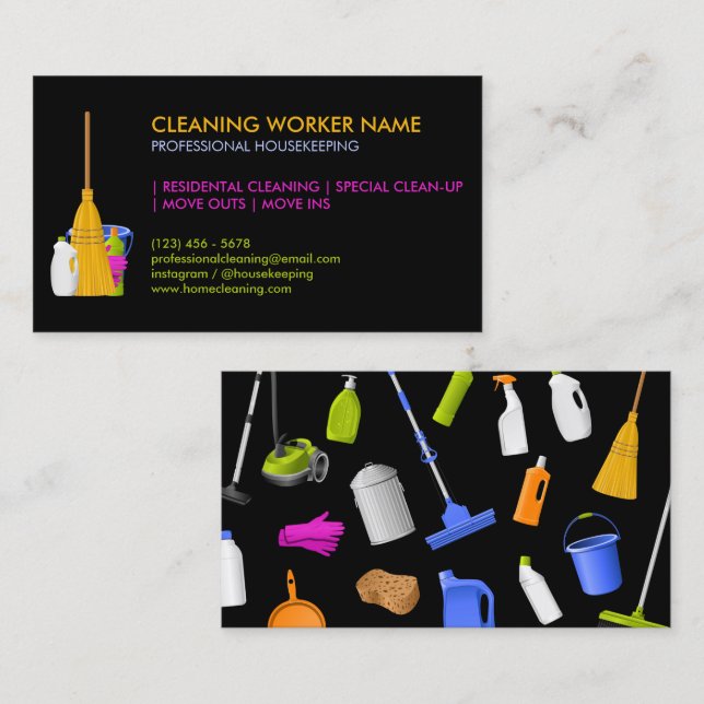 Cleaning Service Standard modern Visitenkarte (Vorne/Hinten)