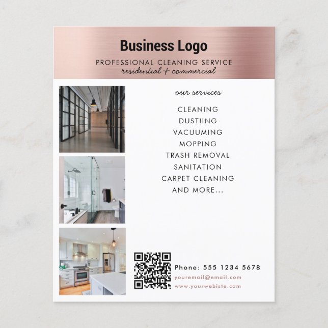 Cleaning Services Business Promotion QR Code Flyer (Vorne)