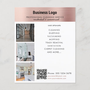 Cleaning Services Business Promotion QR Code Flyer