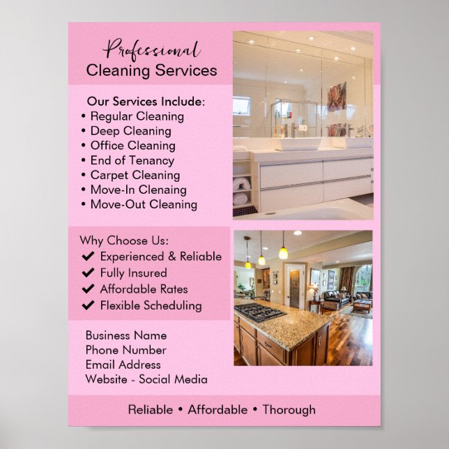 Cleaning Services Flyer | Editable House Cleaning  Poster (Vorne)