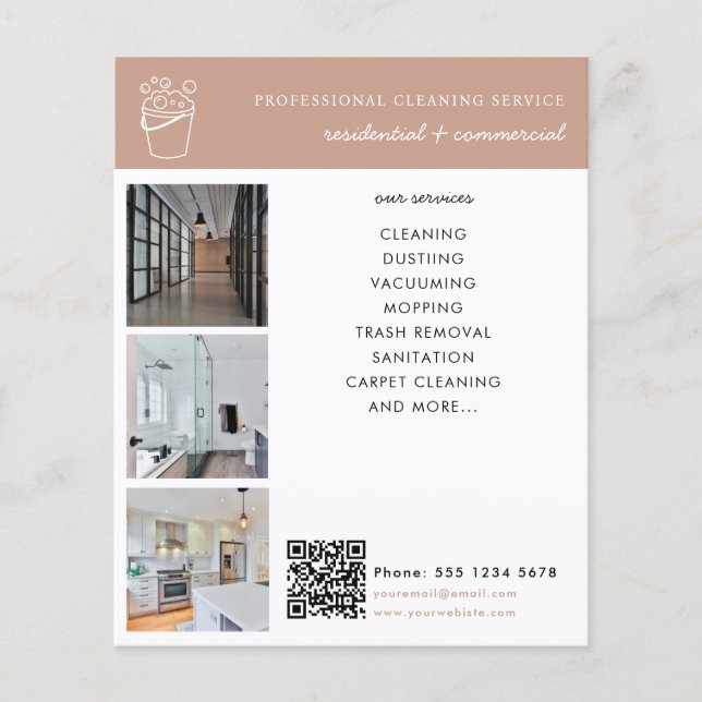 Cleaning Services Logo Business Promotional Modern Flyer (Vorne)