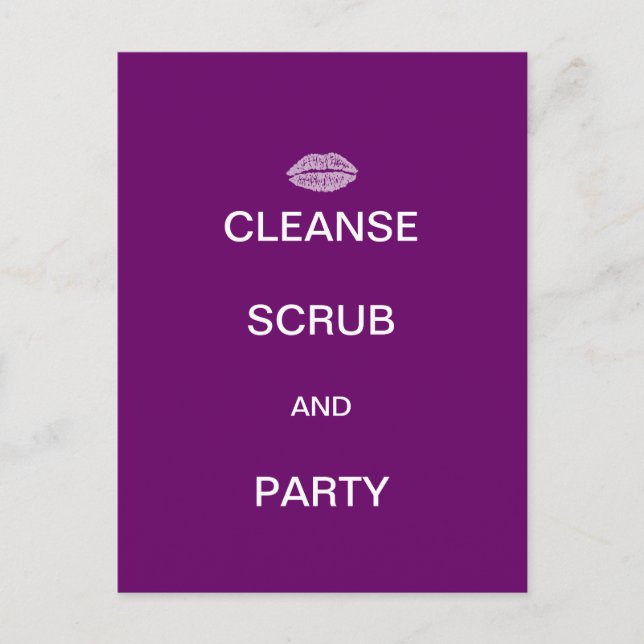 Cleanse Scrub und Party Violet Postkarte (Vorderseite)