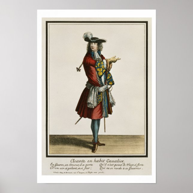 Cleante Dressed as a Cavalier, fashion plate, c.16 Poster (Vorne)