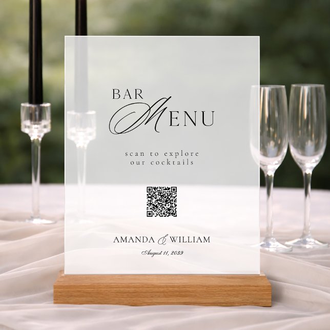 Clear Acrylic QR Code Bar Menu Sign Acrylschild (Von Creator hochgeladen)