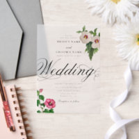 Clear Acrylic Tropical Hibiskus Wedding