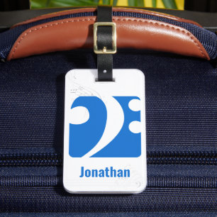Clear Blue Bass Clef Music Symbol Luggage Tag Gepäckanhänger