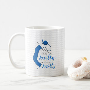 Clear Blue Ich fühle mich knitty, Oh, so knitty Kaffeetasse