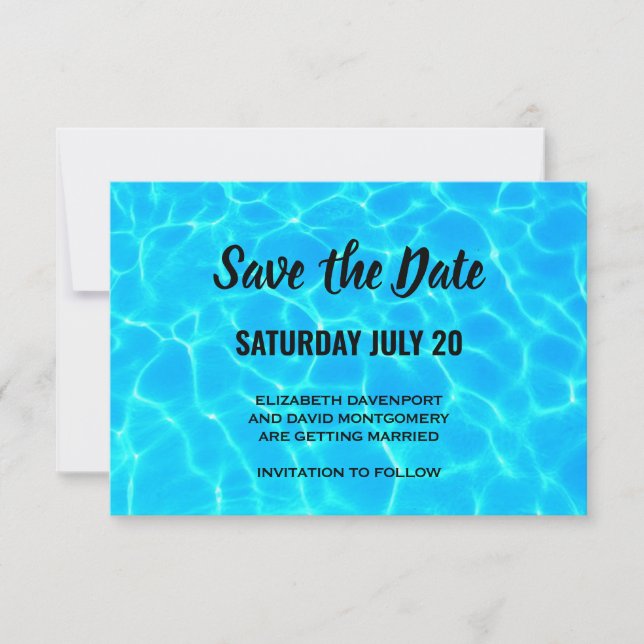 Clear Blue Pool Water Foto Lässig Hochzeit Save The Date (Vorderseite)