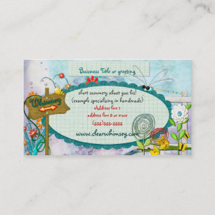 Clear Blue Whimsey CUSTOM Visitenkarte