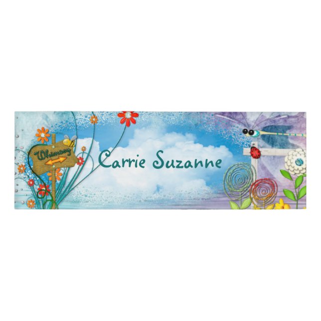 Clear Blue Whimsey Namenschild (Vorderseite)