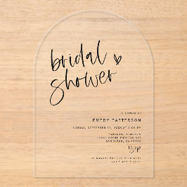 Clear Boho Brautparty Acrylic Party Einladung