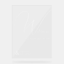 Clear Calligraphic Welcome to Our Wedding Sign