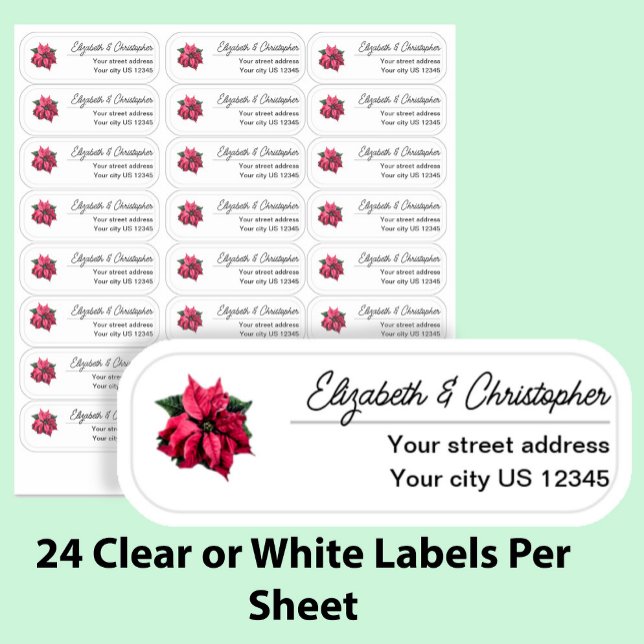 Clear Christmas Return Address Custom Transparent  Aufkleber (Von Creator hochgeladen)