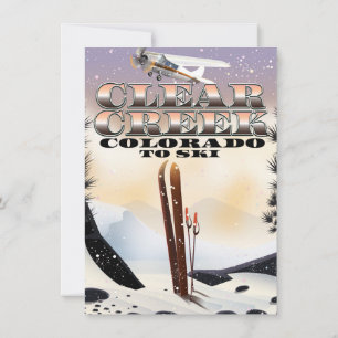 Clear Creek,, Colorado-Ski-Plakat. Einladung