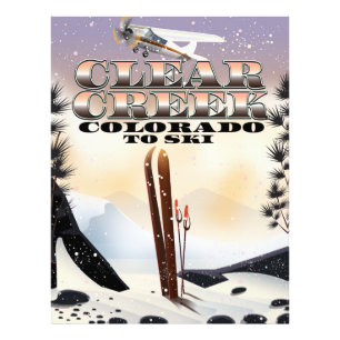 Clear Creek, Colorado-Ski-Plakat. Fotodruck