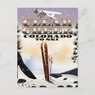 Clear Creek, Colorado Ski Poster. Postkarte