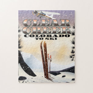 Clear Creek, Colorado Ski Poster. Puzzle