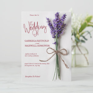 Clear Floral Blue Lavender Wedding Einladung