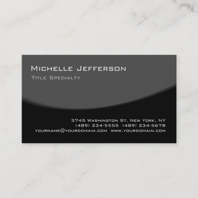 Clear Grau Black Pattern Trendy Business Card Visitenkarte (Vorderseite)