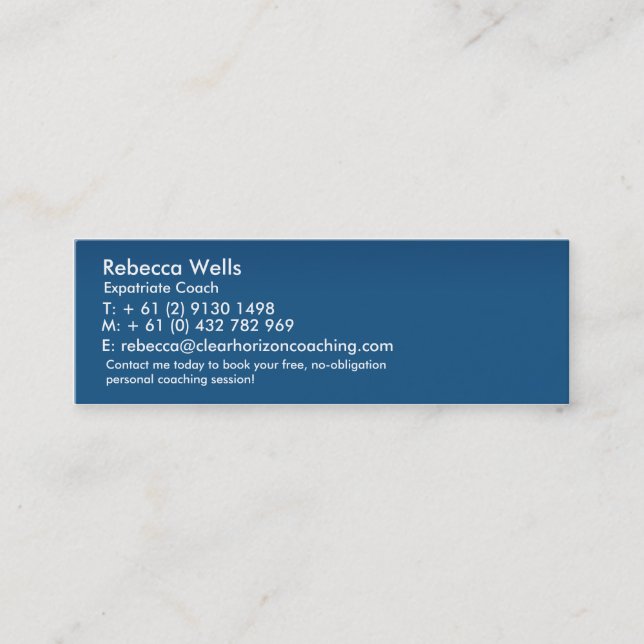 Clear_hORIZON_temp Mini Visitenkarte (Vorderseite)