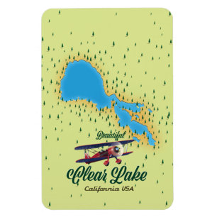 Clear Lake California USA Karte Magnet