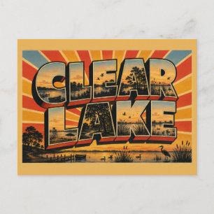 Clear Lake Iowa Gletschersee Eichenwald Kunst Postkarte