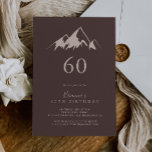 Clear Mountain Country 60. Geburtstagsparty Einladung<br><div class="desc">Diese klare Land 60. Geburtstagsfeier lädt zu einer rustikalen Geburtstagsfeier ein. Das Design besticht durch einen idyllischen,  beigefarbenen Berg in Aquarelltönen.</div>