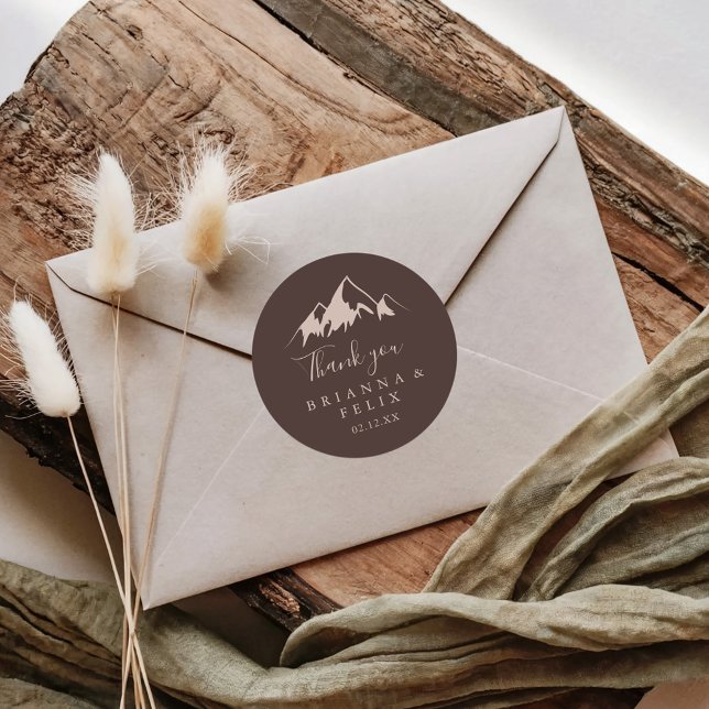 Clear Mountain Country Danke Gastgeschenk Hochzeit Runder Aufkleber (Von Creator hochgeladen)