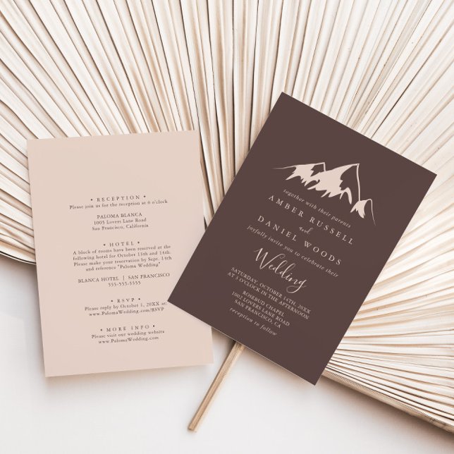 Clear Mountain Country Front & Back Wedding Einladung (Von Creator hochgeladen)