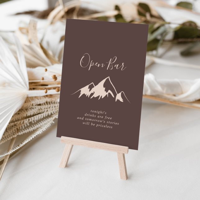 Clear Mountain Country Wedding Open Bar Sign Poster (Von Creator hochgeladen)