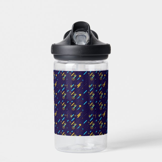Clear plastic sippy cup with a dark blue sleeve trinkflasche (Vorne)