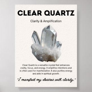 Clear Quarz Stone Crystal Bedeutung Poster